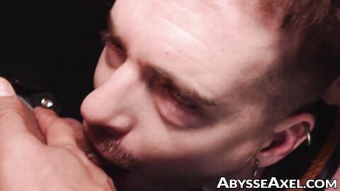 Muscled Gatsby Kinbaku torments Axel Abysse in bondage fisting