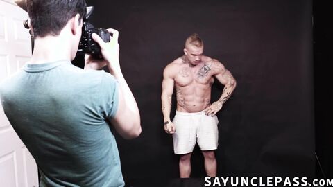 Rob Quin has his eyes on Davin Strong muscled body and massive dick