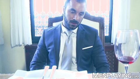 Businessman Robbie Rojo is drilled deep by his butler Xavi Duran