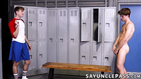 Oliver Carter allows cocky Caden Dior to fuck him in the locker room