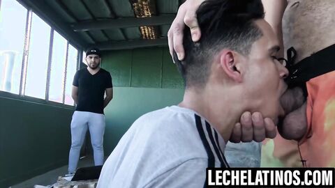 LecheLatinos.com - Angelo joins Marc and Maximiliano's blowjob
