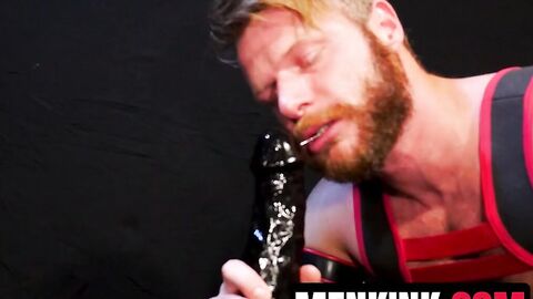 Hunk Brian Bonds dildo stretch his MEATY ass then MILKS his nice cock