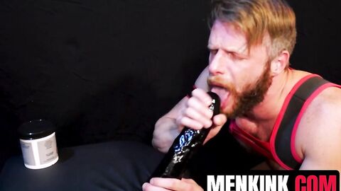 Hunk Brian Bonds dildo stretch his MEATY ass then MILKS his nice cock