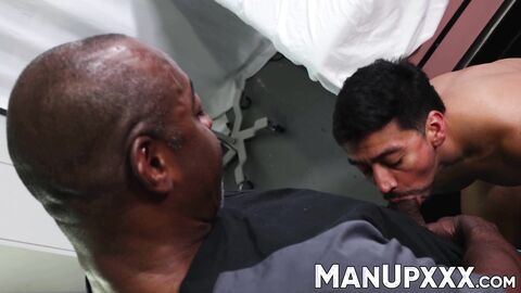 Aaron Trainer and Ant Vega delivers an intense interracial oral play