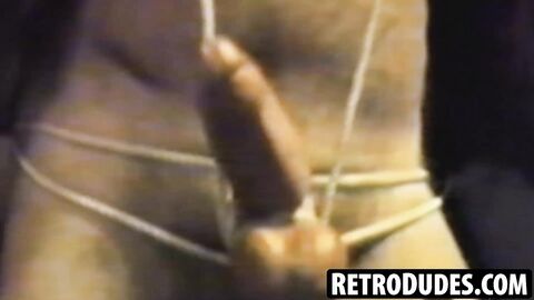 RetroDudes.com - My swollen cock and bound balls endure intense jerking for explosive