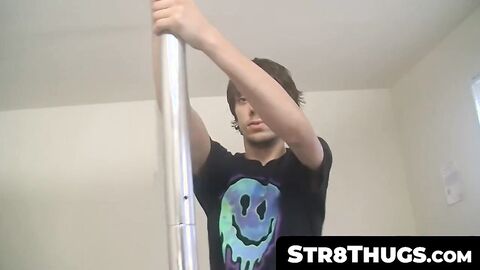 Str8Thugs.com - Pole dance and jerk off showcase with horny young straight stud's har