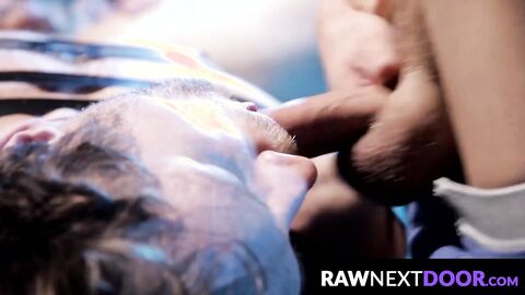 RawNextDoor.com - Bound homo Scotty Zee's mouth and ass fucked hard and raw by two de