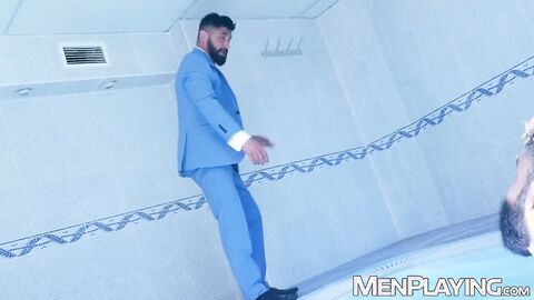 Stressed groom Dani Robles wrecks Justin Jetts tight ass