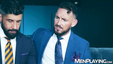 Hung Derek Allen buries his massive cock deep into broker Justin Jett