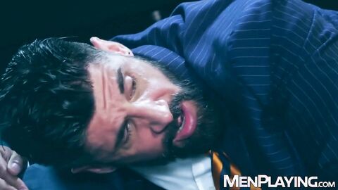 Hung Derek Allen buries his massive cock deep into broker Justin Jett