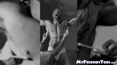 Ripped Joey laughed like crazy after getting a tickle torment by a hairy guy