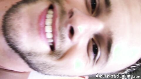 Fit amateur Maxime shoves huge cock down Dillons throat and ass