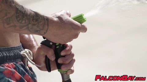 Handsome Trevor Brooks fucks twink Oliver Marks outdoor