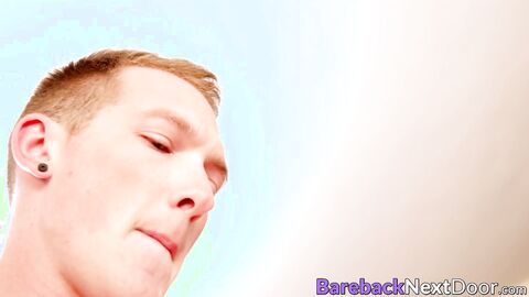 Passionate bareback fucking with two attractive homosexuals