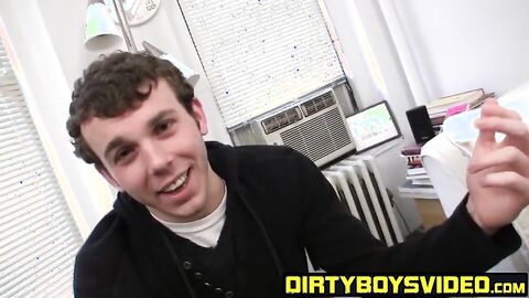 Hol bottom Caleb oozed creamy cum after jerking his cock in his solo session