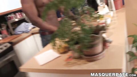 Extremely buffed Adam has a big black cock that wants to jizz