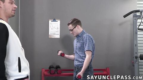 Stepbrothers Michael Del Ray and Josh Cannon in horny workout lessons