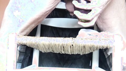 Old Gaping Ass Takes a Big Eggplant