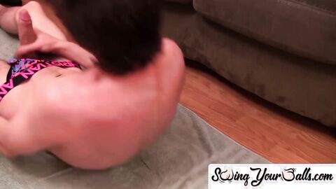 SwingYourBalls.com - Skinny amateur cums all over himself while masturbating solo