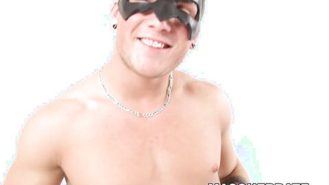 Masked dude Justin Filion wanks dick non stop until it erupts cum