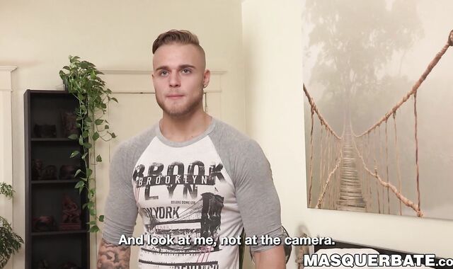 Bold and unmasked beef Jayden blessed with nice muscles and dick