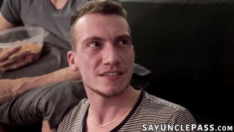 Ethan Chase and William Moore enjoy movie night with Gabriel Clark