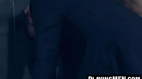 PlayingMen.com - Sir Peter and Logan Moore in a poolside anal pounding