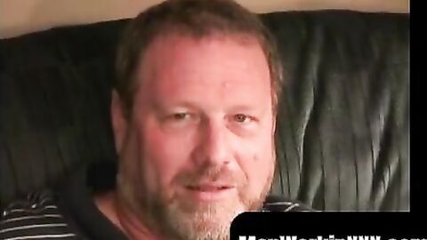 MenWorkinXXX.com - Bearded mature bear plays with his fat shaft and shoots a massive