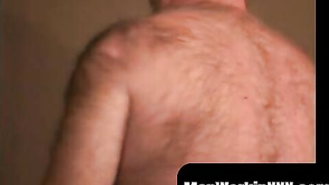 MenWorkinXXX.com - Bearded mature bear plays with his fat shaft and shoots a massive