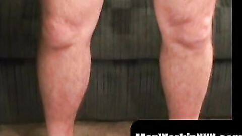 MenWorkinXXX.com - Bearded mature bear plays with his fat shaft and shoots a massive