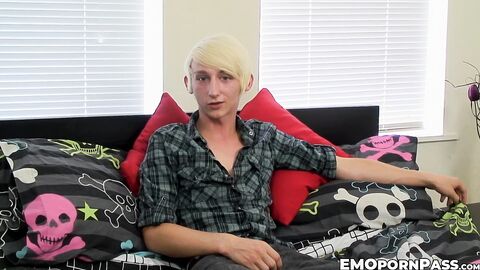 Blond Max Brown having steamy solo wanking session before climax