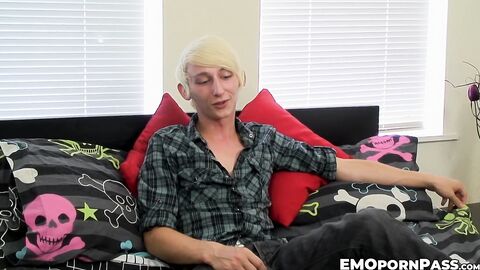 Blond Max Brown having steamy solo wanking session before climax