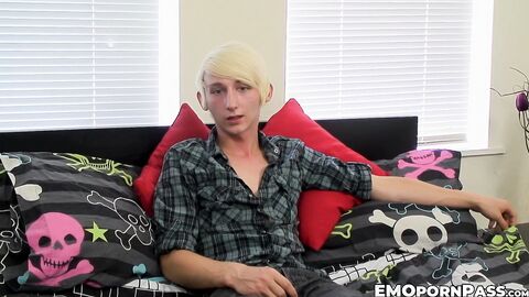 Blond Max Brown having steamy solo wanking session before climax