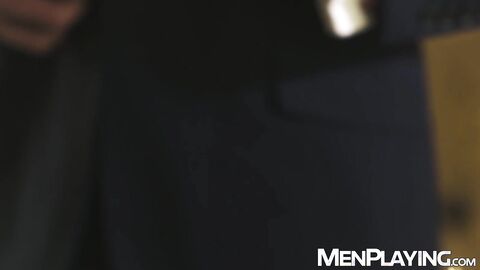 Suited hunks Manuel Reyes and Zac Johnson relentlessly breed