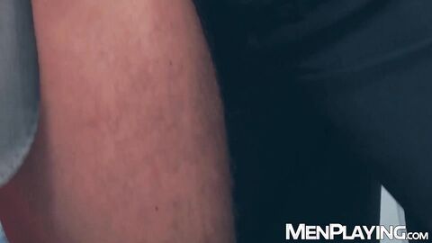 Hung Bulrog buries his massive cock deep into suited hunk Logan Moore