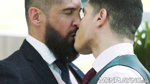 Bearded Justin Jett savors Bastian Karims Latino ass while breeding him