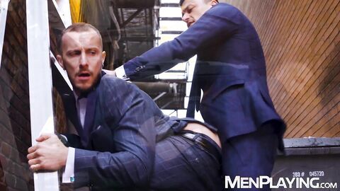 Nate Rose and Zack Mackay savagely breed and cum outdoor