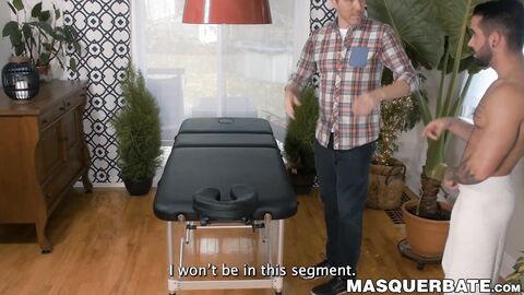 Bearded Zack Lemec given horny massage and swift handjobs