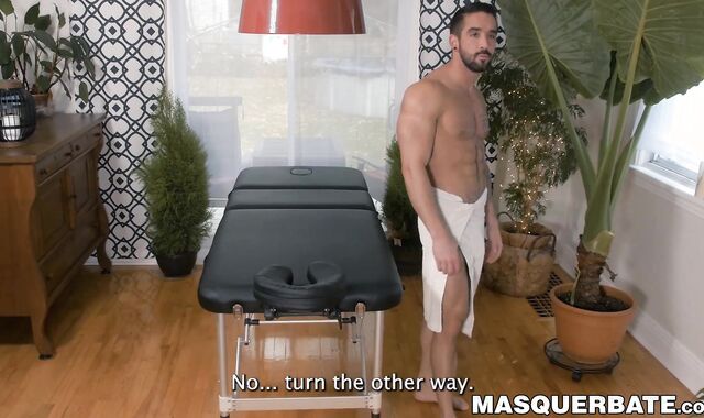 Bearded Zack Lemec given horny massage and swift handjobs