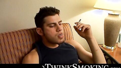 Ten inches cock stroking while smoking by hung Levi