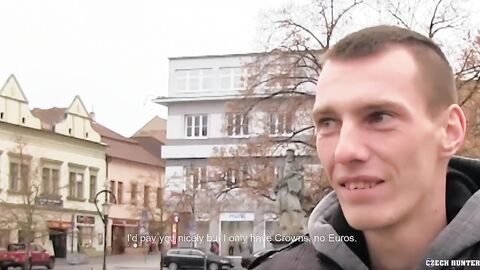 CZECH HUNTER 402 - Short Haired Stud Decides To Try Out Some Dick For His Self