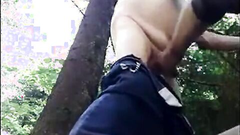 Fat Daddy Gets Outdoor Blowjob