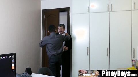 PinoyBoys.com - Executive Daddy sucked off before barebacking Asian twink fucking raw