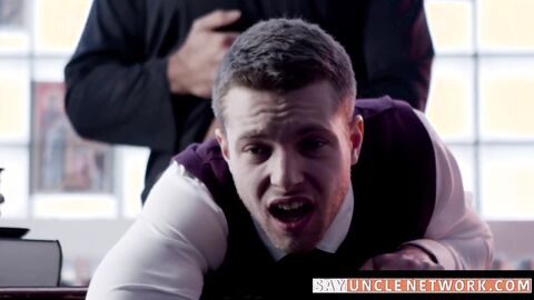 SayUncleNetwork.com - Naughty twink spanked and raw fucked for his bad behavior