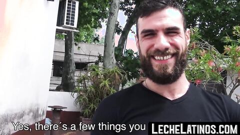 LecheLatinos.com - Bearded Latino's raw, intense anal pounding by his aggressive love