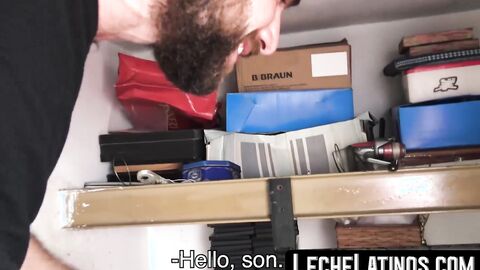 LecheLatinos.com - Bearded Latino's raw, intense anal pounding by his aggressive love