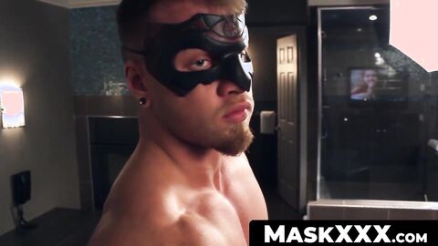 MaskXXX.com - Muscular hunk's chiseled physique show and solo masturbation