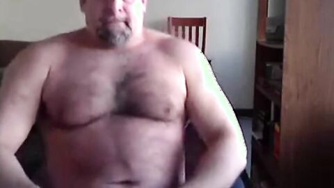 Daddy Bear Strokes His Cock For The Neighborhood