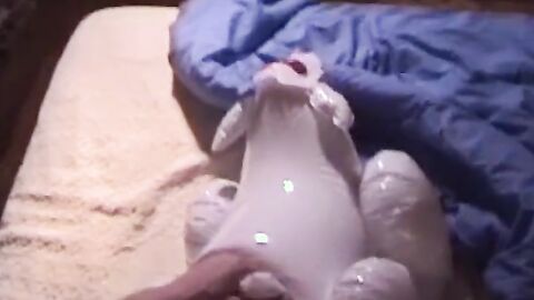 Big dick jock jerking off solo after fucking fetish sex doll