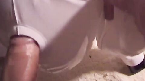 Big dick jock jerking off solo after fucking fetish sex doll